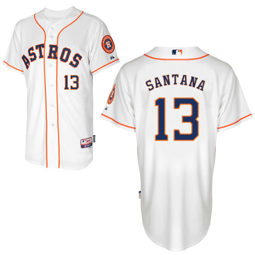 Domingo Santana #13 MLB Jersey-Houston Astros Men's Authentic Home White Cool Base Baseball Jersey